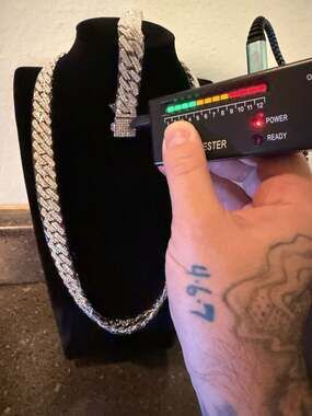 GRA Certified Moissanite Prong Cuban Link Chain and Bracelet Set S925